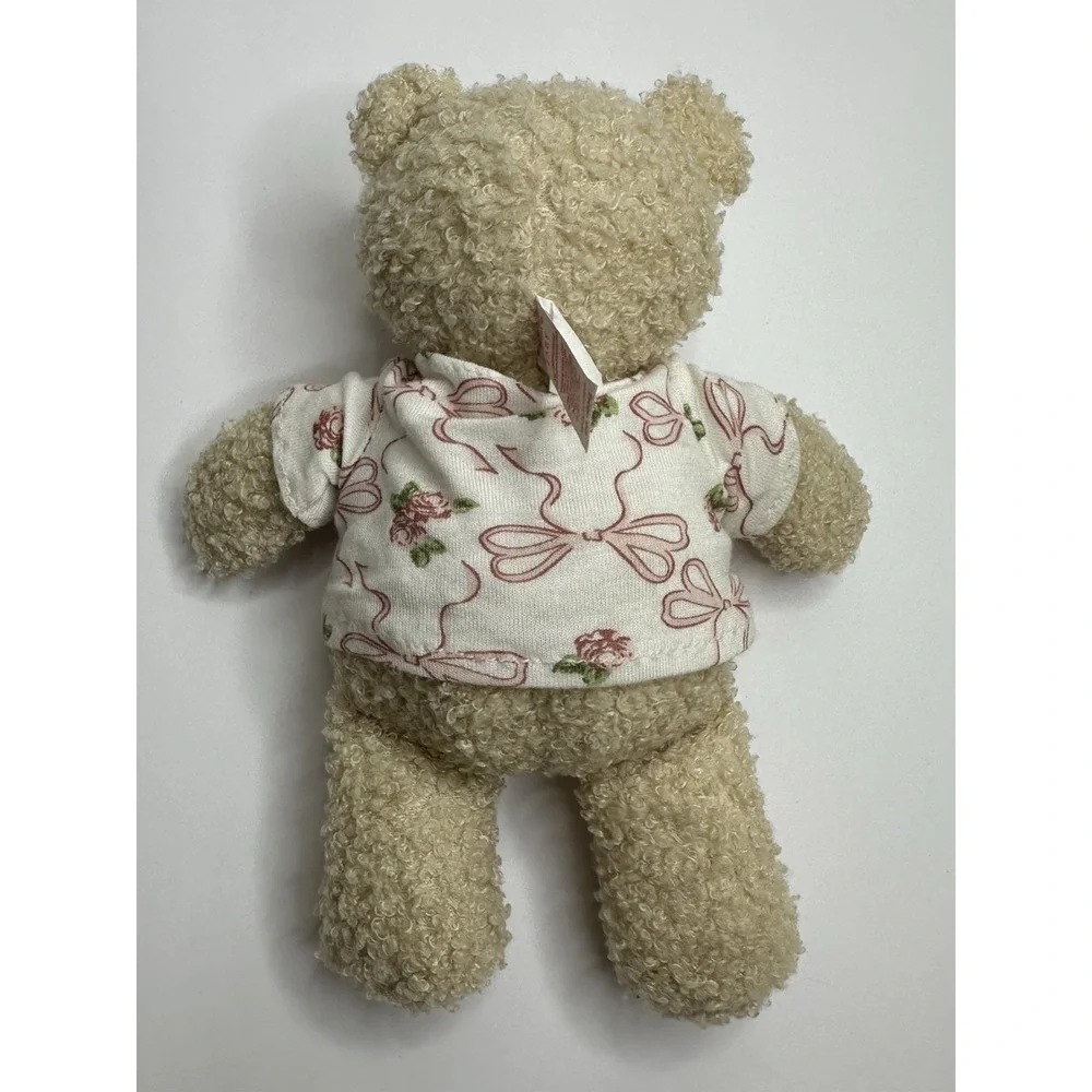 Cozy‎ Couture Baby Teddy Bear Plush Pink Ribbon Flower Shirt Stuffed Animal